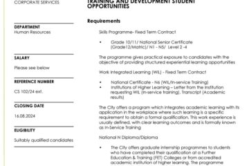 TRAINING AND DEVELOPMENT OPPORTUNITIES FOR STUDENTS 2024