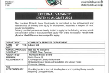 EPWP CASUALS AND LIBRARY AID FIXED TERM CONTRACT