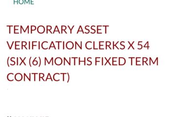 TEMPORARY ASSET VERIFICATION CLERKS X 54 - 6 MONTHS FIXED TERM