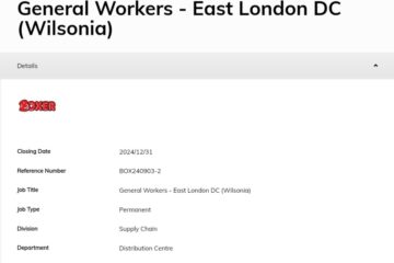 BOXER SUPERSTORS IS HIRING 20X PERMANENT GENERAL WORKER