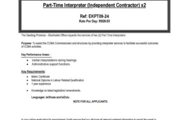 CCMA PART-TIME INTERPRETER (INDEPENDENT CONTRACTOR) x2